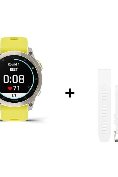 Montre Garmin EPIX Gen 2 Sapphire Titane + bracelet silicone jaune