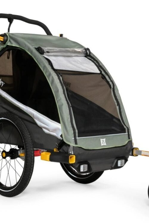 Remorque burley pour Vélo – D&rsquo;Lite X Single pour 1 Enfant – sage green/charcoal